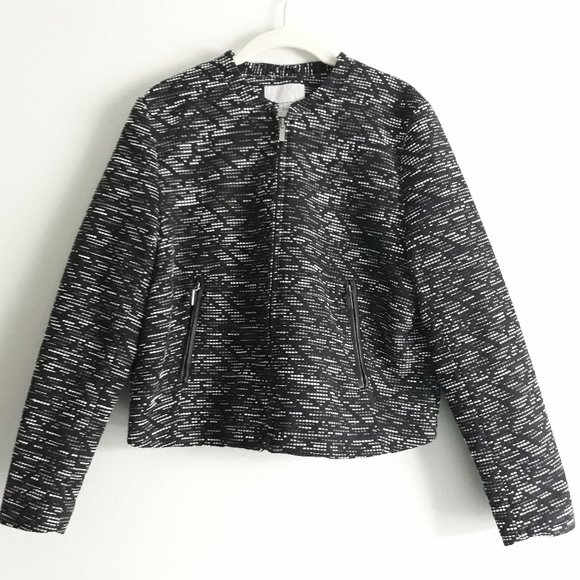 H&M Jackets & Blazers - H&M Textured Black Zip Career Blazer Jacket 14